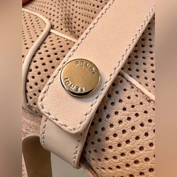 Fendi Nude Perforated Heeled Boots - Picture 4 of 13